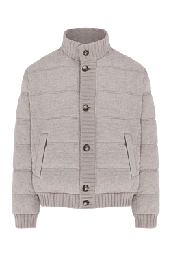 Kiton пуховик мужской из шелка и кашемира белый 154426 - фото 1