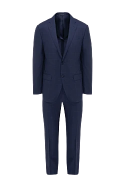 Corneliani костюм шерстяной синий в крупную клетку с деликатной текстурой мужской 155040 - фото 1