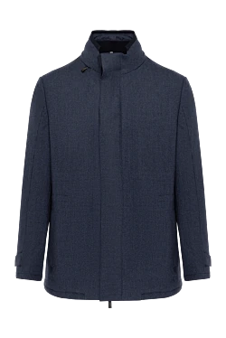 Corneliani куртка-пальто вовняна синя з коміром-стійкою чоловіча 155042 - фото 1