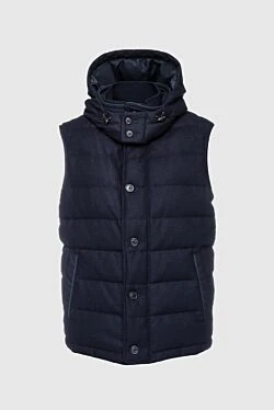 Corneliani mens blue hooded wool vest 155063 - photo 1