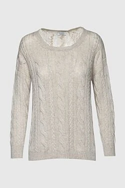 Gran Sasso beige womens cashmere jumper with textured knitting 155837 - photo 1
