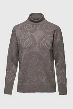 Peserico brown womens jumper with a rose pattern 155863 - photo 1