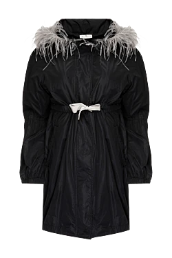 Panicale black polyester and ostrich feather raincoat for women. 156007 - photo 1