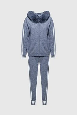Cashmere & Silk Milano жіночий сірий прогулянковий костюм з кашеміру 156156 - фото 1