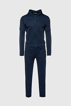 Corneliani костюм спортивный темно-синий с капюшоном декорированный контрастной окантовкой мужской 156290 - фото 1