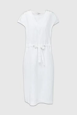 Panicale white dress with drawstring and v-neck women's 156675 - photo 1