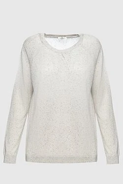 Panicale white viscose and lame sweater for women 156708 - photo 1