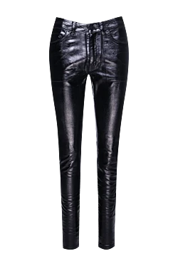 Saint Laurent брюки из хлопка черные женские 156736 - фото 1