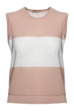 Peserico women's blouse with white inserts beige 156983 - photo 1