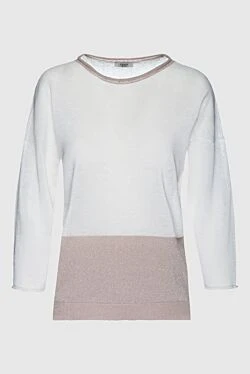 Peserico white womens jumper with a contrasting insert at the bottom 156990 - photo 1