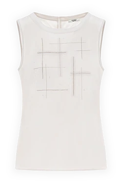 Peserico women's silk blouse with chain beads white 157037 - photo 1