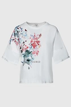 Peserico white womens t-shirt with an abstract print 157651 - photo 1