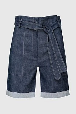 D.Exterior blue cotton and linen shorts for women 157953 - photo 1