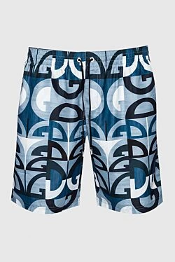 Dolce & Gabbana чоловічі сині пляжні шорти з поліестеру 159306 - фото 1