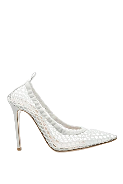 Gianvito Rossi туфлі жіночі білі шкіряні в сітку 160019 - фото 1