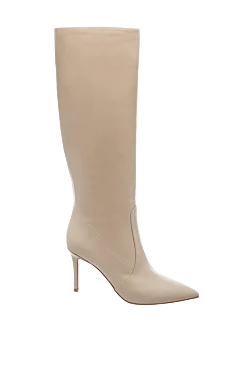 Gianvito Rossi boots women's high leather on high heels beige 160023 - photo 1