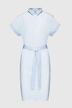 Peserico blue shirt dress with belt and asymmetrical hem for women 160044 - photo 1