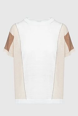 Peserico white women's linen and cotton t-shirt 161050 - photo 1