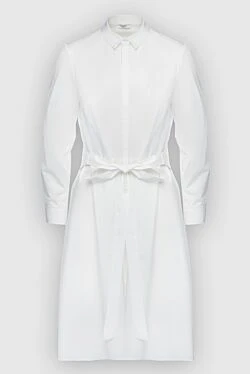 Peserico white asymmetrical shirt dress with belt for women 161085 - photo 1