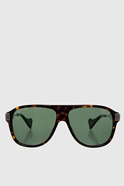Gucci мужские черные солнцезащитные очки из металла и пластика 161150 - фото 1