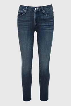 Mother Denim джинси скіні жіночі сині з необробленими краями 161464 - фото 1