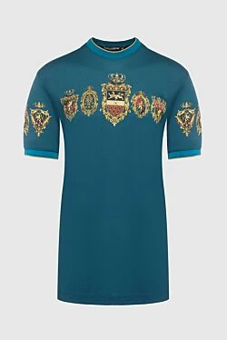 Dolce & Gabbana футболка из хлопка синяя мужская 161516 - фото 1