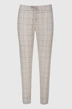 D.Exterior women's pants in a checkered pattern with ties beige 161741 - photo 1