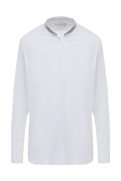 Rocco Ragni women's blouse with gray shimmering collar white 162314 - photo 1