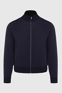 Corneliani куртка-худі з коміром-стійкою темно-синя чоловіча 163334 - фото 1