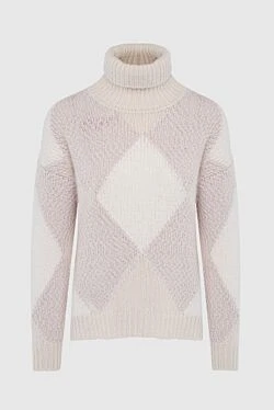 Peserico light pink womens jumper with a diamond pattern 163712 - photo 1