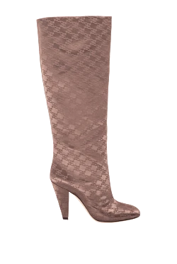 Fendi boots women's high leather with logo print brown 164346 - photo 1
