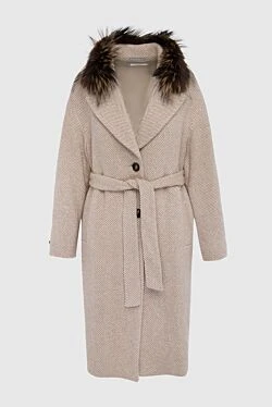 Peserico women's beige wool and polyamide coat 164598 - photo 1