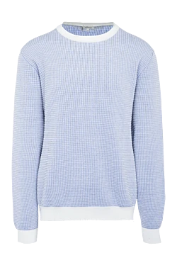 Brioni джемпер з бавовни та шовку блакитний чоловічий 164757 - фото 1