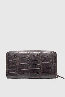 Tardini клатч мужской из кожи крокодила коричневый 166008 - фото 1
