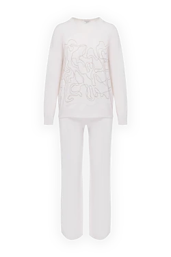 Peserico women's beige walking suit with embroidery 166302 - photo 1