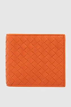 Bottega Veneta портмоне зі шкіри помаранчеве чоловіче 166501 - фото 1