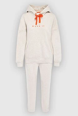 Mother Denim костюм прогулянковий з бавовни жіночий бежевий 166659 - фото 1
