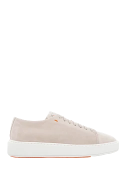 Santoni кеды из нубука серые женские 166677 - фото 1