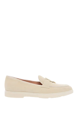 Santoni loafers women's leather with gold pendants beige 166681 - photo 1