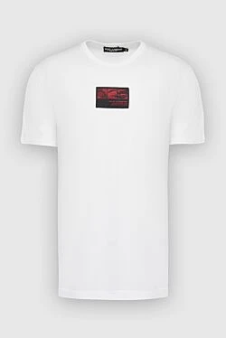 Dolce & Gabbana футболка из хлопка белая мужская 166983 - фото 1