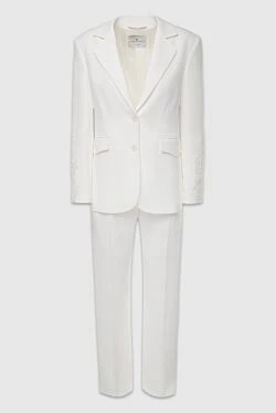 Ermanno Scervino жіночий білий брючний костюм з ацетату і віскози 167124 - фото 1