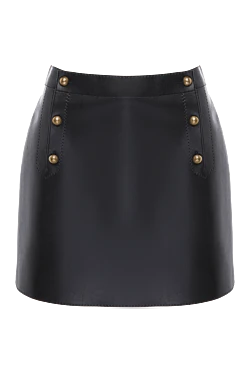 Ermanno Scervino юбка из кожи черная женская 167134 - фото 1