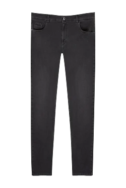 Zilli мужские серые джинсы из хлопка и полиамида 167248 - фото 1