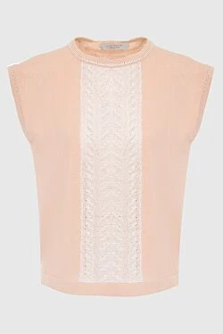 D.Exterior women's beige top with knitted insert 167754 - photo 1