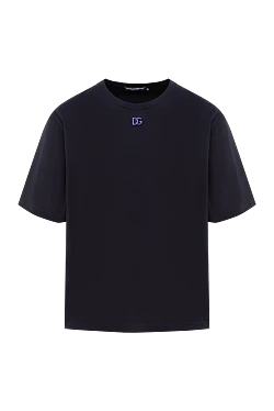 Dolce & Gabbana футболка из хлопка синяя мужская 168078 - фото 1