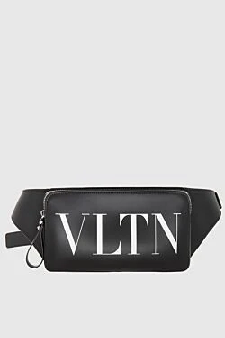 Valentino поясна сумка з натуральної шкіри чорна чоловіча 168141 - фото 1