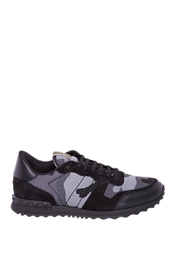 Valentino gray textile and leather sneakers for men 168143 - photo 1