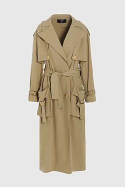 Balmain пальто з поліаміду та еластану жіноче бежеве 168339 - фото 1