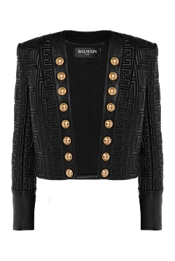Balmain black genuine leather jacket for women 168341 - photo 1
