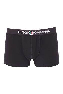 Dolce & Gabbana мужские черные трусы боксеры из хлопка и эластана 168396 - фото 1